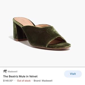 Madewell Beatriz Velvet Green Slides